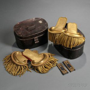Two Pairs of Civil War Officer's Epaulettes and a Pair of Shoulder Straps
