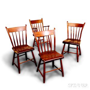 Four Maple Windsor Chairs