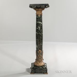 Verde Marble and Bronze Pedestal