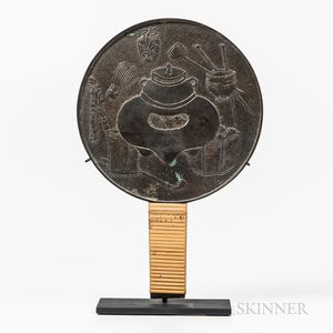 Chinese Hand Mirror on Stand