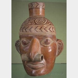 Pre-Columbian Figural Portrait Head
