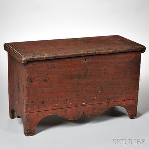 Miniature Red-painted Blanket Chest