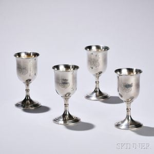Four American Sterling Silver Goblets