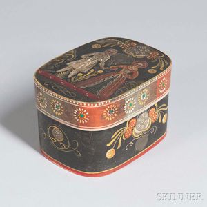 Small Polychrome Decorated Bride's Box