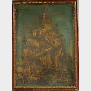 Italian School, 19th Century, in the Manner of Giovanni Paolo Pannini (Italian, 1691 -1765. Military Procession to a Mountaintop For...
