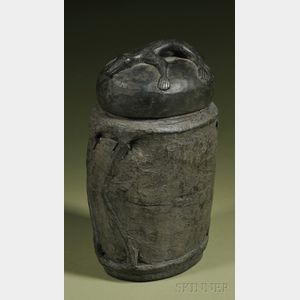 Philippine Carved Wood Meat Container