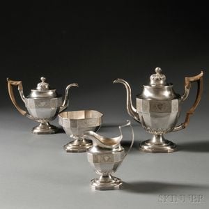 Four-piece Silver Tea Set