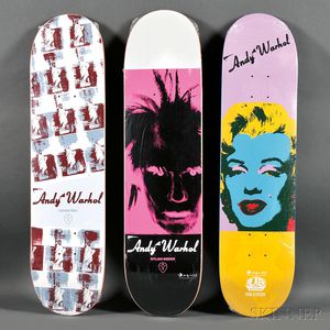 After Andy Warhol (American, 1928-1987) Three Skate Decks from the Alien Workshop.