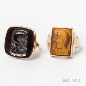 Two Gold Cameo Rings