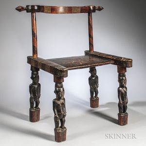 Senufo Carved Wood Chair
