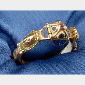 Renaissance Revival Enamel and Gem-set Ring