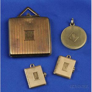 Group of Four 14kt Gold Lockets