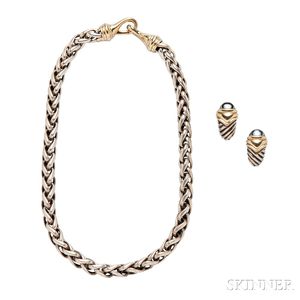 Sterling Silver and 14kt Gold Necklace, David Yurman