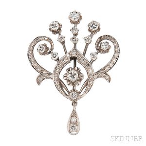 14kt Gold and Diamond Brooch