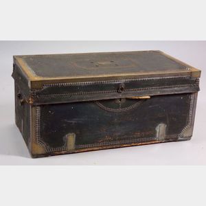 Leather and Brass Bound Camphor Wood Chest