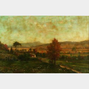 George Frank Higgins (American, 1850-1885) Farm in Autumn