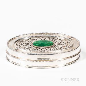 Sterling Silver and Enamel Oval Box