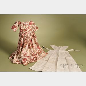 Printed Very Fine Linen Floral Dress and Apron