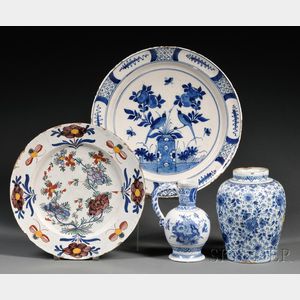 Group of Four Dutch Delft Items