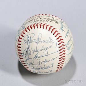 Early 1950s Brooklyn Dodgers Signed Baseball