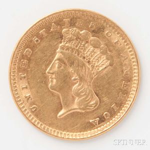 1856 $1 Upright 5 Gold Coin