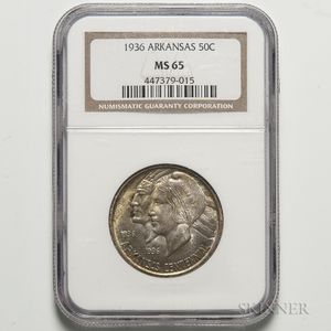 1936 Arkansas Commemorative Half Dollar, NGC MS65. 
