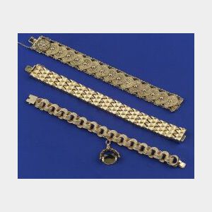 Three 14kt Gold Bracelets