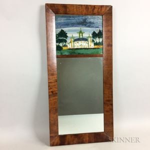 Country Reverse-painted Mahogany Mirror