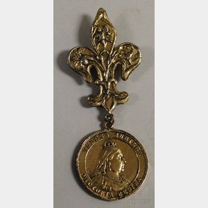 Canadian Commemorative 1887 Queens Jubilee Victoria Regina Silver-plated Medal.