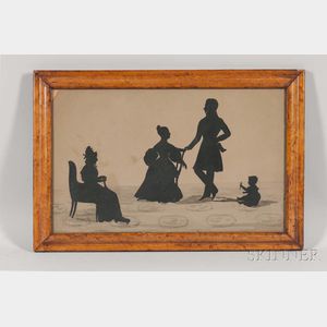 Large Family Group Silhouette