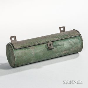 Green-painted Tin Candle Box