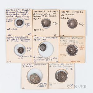 Eight Ancient Greek Coins