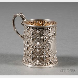 Victorian Gothic Revival Silver Mug