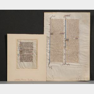 (Illuminated Manuscripts) Ten Medieval Rubricated and Burnished Initial Leaves
