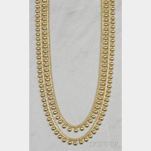 Antique High-Karat Gold Fringe Necklace