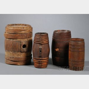 Four Wooden Rundlets