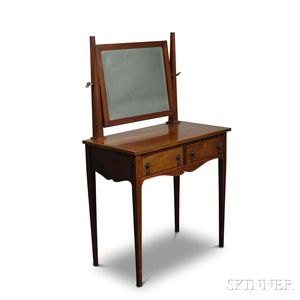 Federal-style Inlaid Mahogany Mirrored Dressing Table