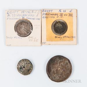 Four Ptolemaic Egyptian Coins