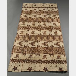 Large Pictorial Tonga Tapa Cloth