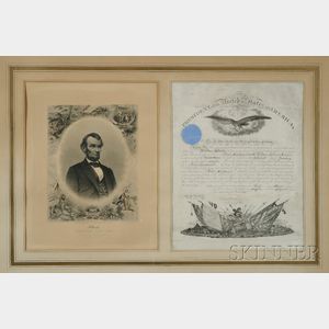 Framed March 6, 1865, Abraham Lincoln Signed U.S. Presidential Military Commission