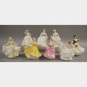 Eight Royal Doulton Porcelain Figures