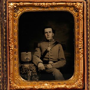 Sixth-plate Ambrotype Portrait of a Soldier in a Militia Uniform