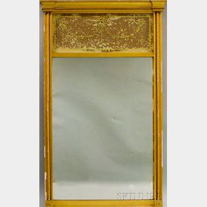 Federal-style Gilt-gesso Eglomise Mirror
