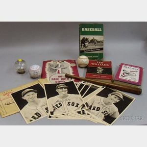 Group of Vintage Boston Red Sox Souvenirs and Baseball Related Items