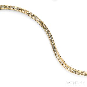 14kt Gold and Diamond Line Bracelet