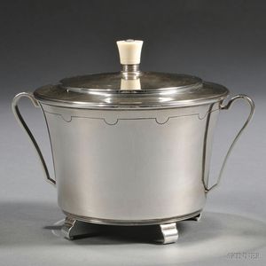 Edward VIII Sterling Silver Art Deco Covered Jar