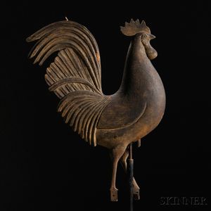 Carved Wooden Rooster Weathervane