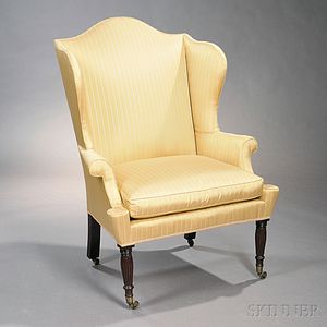 Mahogany Upholstered Easy Chair