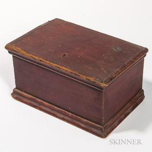 Red-painted Box with Internal Drawer