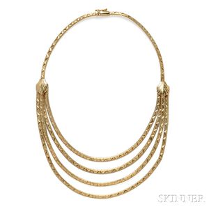 14kt Gold Bib Necklace